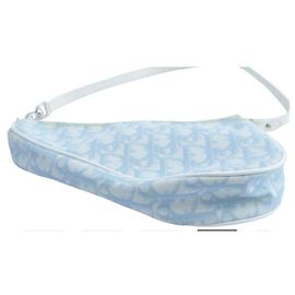Christian Dior Blue Cloth Handbag Blue