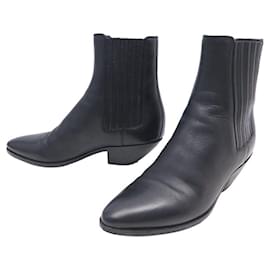 Saint Laurent-SAINT LAURENT SHOES WEST CHELSEA BOOTS 549214 38 SHOE LEATHER-Black