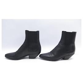 Saint Laurent-SAINT LAURENT SHOES WEST CHELSEA BOOTS 549214 38 SHOE LEATHER-Black