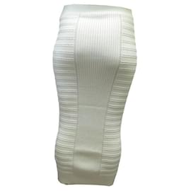 Balmain-NINE BALMAIN LONG SKIRT LD022KE10 XS 34 SYNTHETIC WHITE CREAM NEW SKIRT-Cream