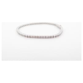 Cartier-NEW CARTIER BRACELET TENNIS STRAP WHITE GOLD 18K 62 DIAMONDS 1.56CT 16CM BANGLE-Silvery