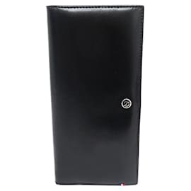 St Dupont-NINE ST DUPONT LINE D LONG WALLET 180045 BLACK LEATHER BOX BLACK WALLET-Black