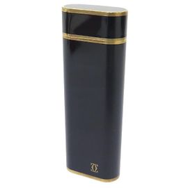 VINTAGE CARTIER TRINITY MUST CHINESE LACQUER AND GOLD PLATED LIGHTER Black