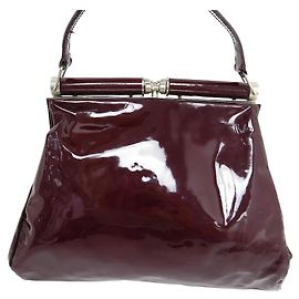 BOLSA SONIA RYKIEL CABAS BOURSE EM COURO LACADO BORDEAUX Bordeaux