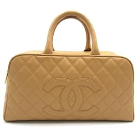 Chanel-Bolso de mano de cuero Chanel Boston en muy buen estado-Castaño