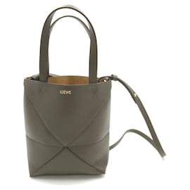 Loewe-Bolsa tote de couro Loewe Puzzle em ótimo estado-Marrom