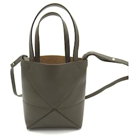 Loewe-Bolsa tote de couro Loewe Puzzle em ótimo estado-Marrom