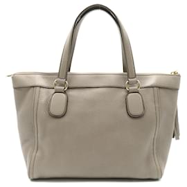 Gucci-Bolsa tote de couro Gucci Soho Interlocking G 282307 em muito bom estado-Cinza