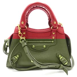 Balenciaga-Balenciaga Neo Classic Mini City Bag Leather Handbag 638524 in Very Good Condition-Red