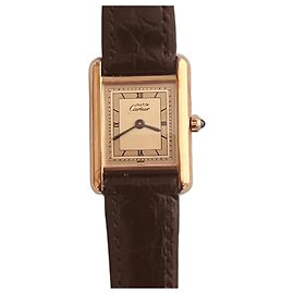Cartier Tank watch gold plated silver champagne dial Golden