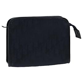 Christian Dior-Christian Dior Trotter Canvas Clutch Bag Navy Auth ep4432-Navy blue