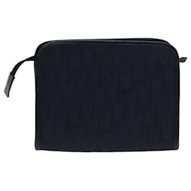 Christian Dior-Christian Dior Trotter Canvas Clutch Bag Navy Auth ep4432-Navy blue