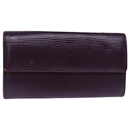 Louis Vuitton-LOUIS VUITTON Epi Portefeiulle Sarah Long Wallet Purple Cassis M6374K Auth 76313-Purple,Dark purple