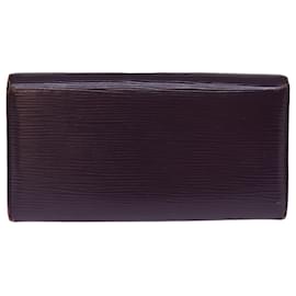 Louis Vuitton-LOUIS VUITTON Epi Portefeiulle Sarah Long Wallet Purple Cassis M6374K Auth 76313-Purple,Dark purple