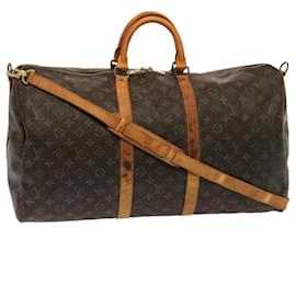 Louis Vuitton-LOUIS VUITTON Monogram Keepall Bandouliere 55 Boston Bag M41414 LV Auth 77178-Monogram