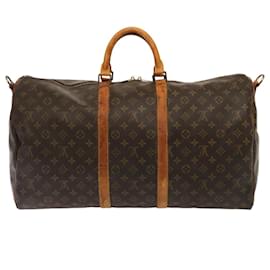 Louis Vuitton-LOUIS VUITTON Monogram Keepall Bandouliere 55 Boston Bag M41414 LV Auth 77178-Monogram