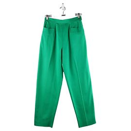 Saint Laurent Pantalones rectos de algodón Verde