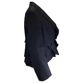 Sacai-Sacai Black Chalk Stripe Jacket-Black