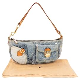 Louis Vuitton-Louis Vuitton Denim Patchwork Pochette Schultertasche-Blau