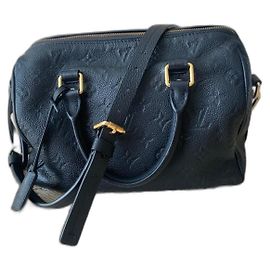 Louis Vuitton Speedy leather imprint Navy blue