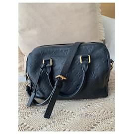 Louis Vuitton-Speedy leather imprint-Navy blue