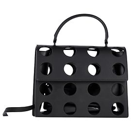 Off White Sac à main Off-White Jitney 2.8 Porthole en cuir noir Noir