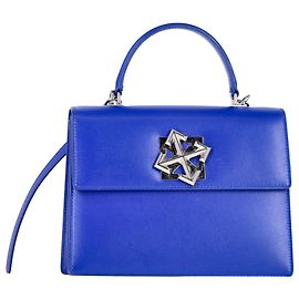 Off White Off-White Jitney 2.8 Top Handle Bag in Blue Leather Blue