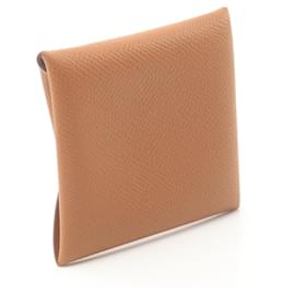 Hermès-Monedero de cuero Epsom Hermes Bastia 041054CK en excelente estado-Castaño