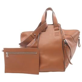 Loewe-Bolso de mano Loewe Hammock Medium de cuero 061606 en muy buen estado-Castaño