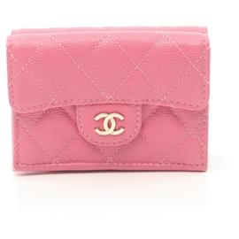 Chanel-Carteira curta de couro Chanel Classic Small Flap AP0230 em muito bom estado-Rosa