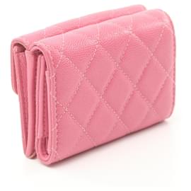 Chanel-Carteira curta de couro Chanel Classic Small Flap AP0230 em muito bom estado-Rosa