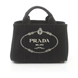 Prada-Bolso tote mini Canapa de Prada en lona BN2439 en muy buen estado-Negro