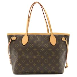 Louis Vuitton-Bolso tote de lona Louis Vuitton Neverfull PM M40155 en muy buen estado-Castaño