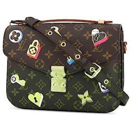 Louis Vuitton-Louis Vuitton Brown Monogram Love Lock Pochette Metis-Brown