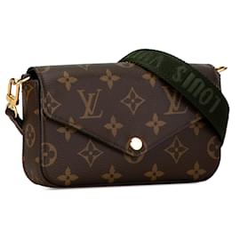 Louis Vuitton-Louis Vuitton Brun Monogram Felicie Sangle Et Allez-Marron