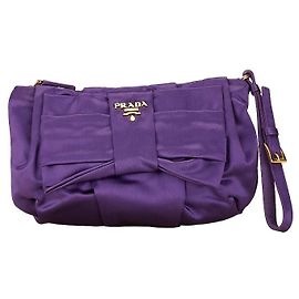 Pochete de nylon com logo Prada 1N1422 Roxo