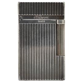 & Other Stories-Dupont Line 2 Vertical Line Metal Lighter Antique in Very Good Condition-Silvery