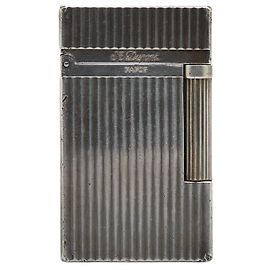 Autre Marque Dupont Line 2 Vertical Line Metal Lighter Antique Silvery