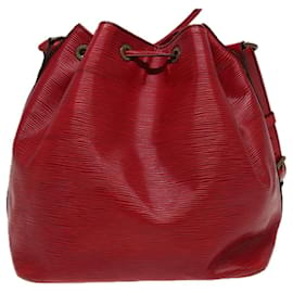 Louis Vuitton-LOUIS VUITTON Epi Petit Noe Shoulder Bag Red M44107 LV Auth 77899-Red