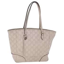 Gucci-GUCCI GG Canvas Guccissima Tote Bag Beige 353119 Auth ac3056-Beige