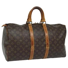 Louis Vuitton-LOUIS VUITTON Monogram Keepall 45 Boston Bag M41428 LV Auth 77948-Monogram