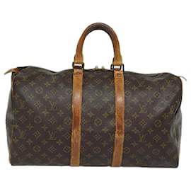 Louis Vuitton-LOUIS VUITTON Monogram Keepall 45 Boston Bag M41428 LV Auth 77948-Monogram