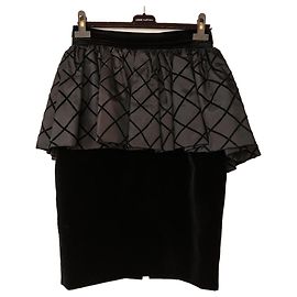 Autre Marque Jupe basque en velours noir NATAN Noir