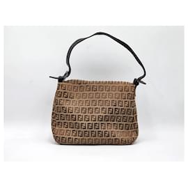 Fendi-Fendi Zucca Mamma Baguette Shoulder Bag-Brown