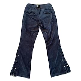 Gucci-Gucci by Tom Ford early 2000s Lateral Button Up Belted Trousers.-Black
