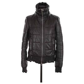 Patrizia Pepe Leather down jacket Black