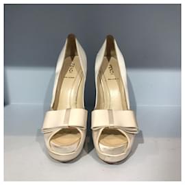 Fendi-FENDI Heels T.EU 37.5 Cloth-White