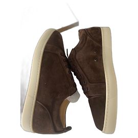 Baskets Christian Louboutin Marron Nubuck Marron