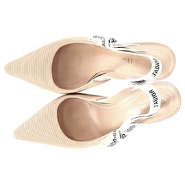 Dior-Dior J'adior Slingback Pumps in Beige Cotton-Beige