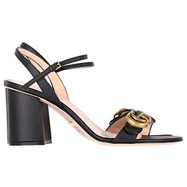 Sandali Gucci Marmont 75mm in pelle nera Nero